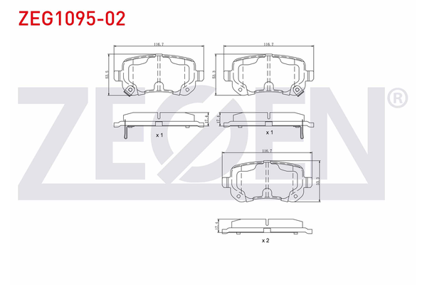 Fren Disk Balata Arka Chrysler Grand Voyager (RT)(2008->)  ZEGEN ZEG1095-02