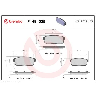 Fren Disk Balata Arka BREMBO P 49 035