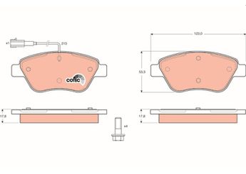 Fren Disk Balata Ön TRW GDB1482  GDB1482 71770062 1636412880 16 364 128 80 425407 4254 07 425496 4254 96 71754647 0071754647 71754802 71770060 77362091 77362194 77363992 77364588 9949273 9949556 425406 4254 06
