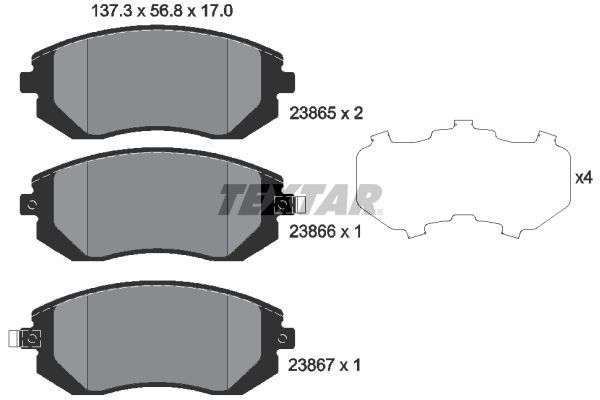 Fren Disk Balata Ön Toyota GT86 (ZN6)(02.2012->)  TEXTAR 2386501