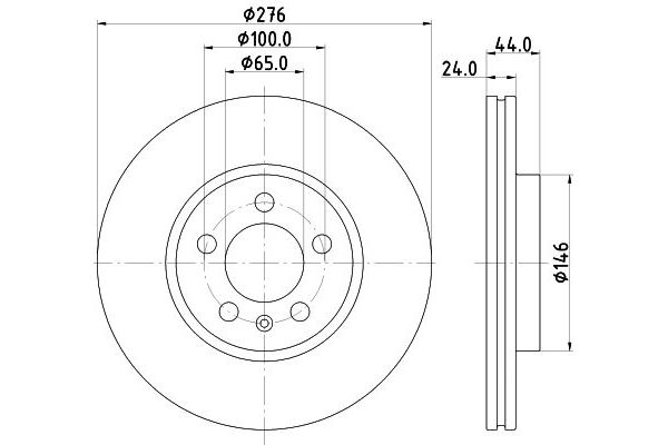 Fren Disk Ayna Ön Sağ ve Sol Volkswagen Taigo (CS1)(08.2021->)  HELLA 8DD 355 132-891