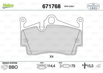 Fren Disk Balata Arka VALEO 671768  98735293900 987 352 939 00 98735293901 987 352 939 01 98735293903