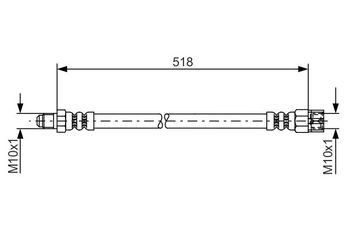 Fren Hortumu Arka Sağ veya Sol BOSCH 1 987 481 007  A6384281035 6384281035 638 428 10 35 6384282135 638 428 21 35 A 638 428 10 35 A6384282135 A 638 428 21 35