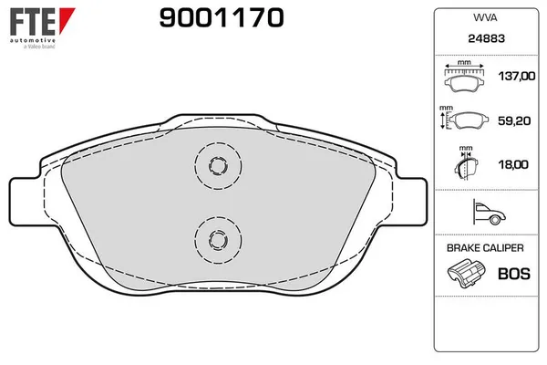 Fren Disk Balata Ön Citroen C4 X / Ë-C4 X (11.2022->)  FTE 9001170