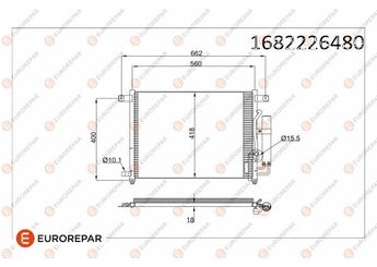 Klima Radyatörü  EUROREPAR 1682226480  1682226480 96469289 96539634 96834082 96834083