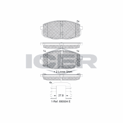Fren Disk Balata Ön Hyundai Kona / Kona Elektrik (OS)(2017->)  AYD 60483C