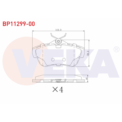 Fren Disk Balata Arka Citroen Jumpy (01.2007->)  VEKA BP11299-00