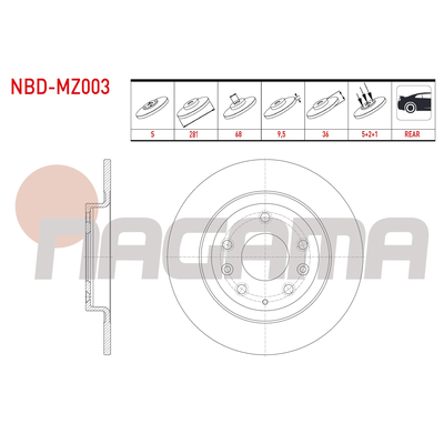 Fren Disk Ayna Arka Sağ ve Sol NAGAMA NBD-MZ003