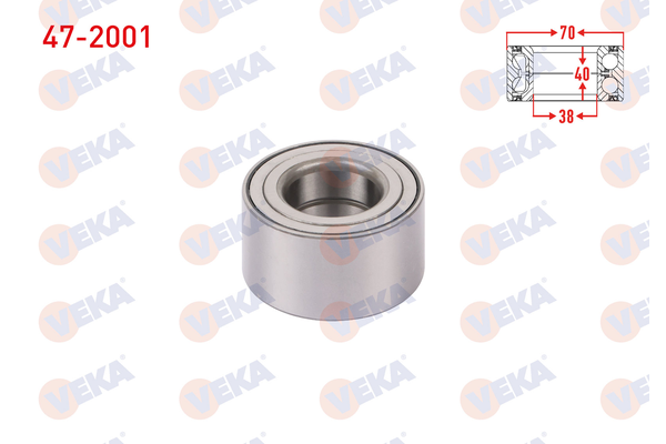 Teker Rulmanı Ön veya Arka Sağ veya Sol VEKA 47-2001