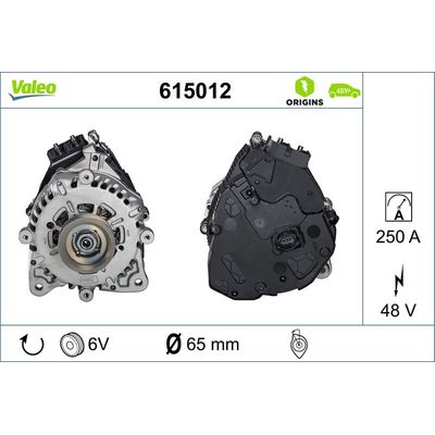 Alternatör  Volkswagen Golf VIII (CD1)(12.2019->)  VALEO 615012