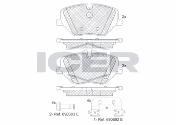 Fren Disk Balata Ön FEBI BILSTEIN 1002007  34106897141 34 10 6 897 141 34108852291 34 10 8 852 291