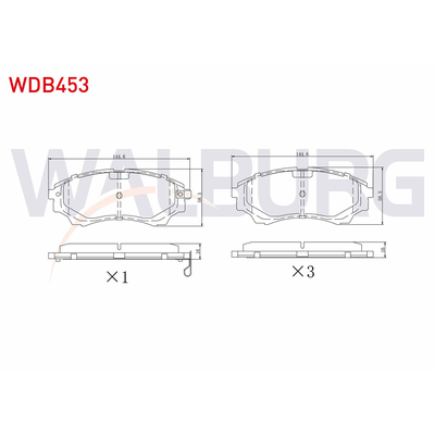 Fren Disk Balata Ön Mazda B-Serie (UN)(06.1999->)  WALBURG WDB453