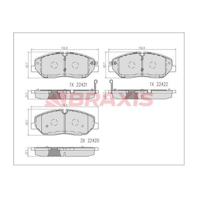 Fren Disk Balata Ön Hyundai H350 P.Van (05.2015->)  BRAXIS AB0605