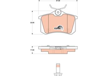 Fren Disk Balata Arka TRW GDB1813  GDB1813 2Q0698451C 2Q0 698 451 C 425420 4254 20 440606418R 44 06 064 18R 2QD698451 2QD 698 451