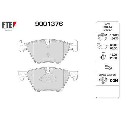 Fren Disk Balata Ön BMW 5 Serisi Touring (F11)(11.2011->)  FTE 9001376