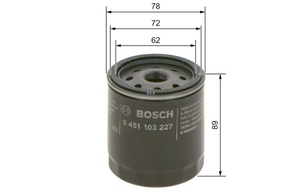 Yağ Filtresi  Ford Mondeo 4/5 Kapı (GD)(1997->)  BOSCH 0 451 103 227