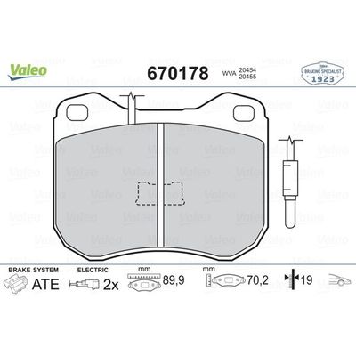 Fren Disk Balata Ön Peugeot 505 SW/ Familial (03.1982->)  VALEO 670178