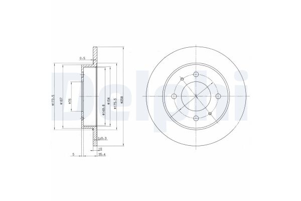 Fren Disk Ayna Arka Sağ ve Sol Hyundai Lantra S.Wagon (RD)(1999->)  DELPHI BG3070