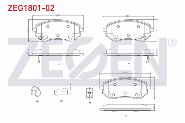 Fren Disk Balata Ön Mercedes X -Serisi (BM 470)(09.2017->)  ZEGEN ZEG1801-02