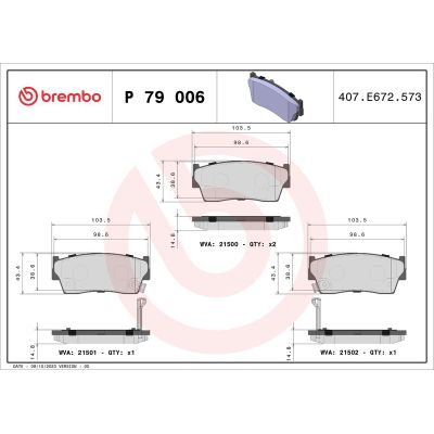 Fren Disk Balata Ön BREMBO P 79 006