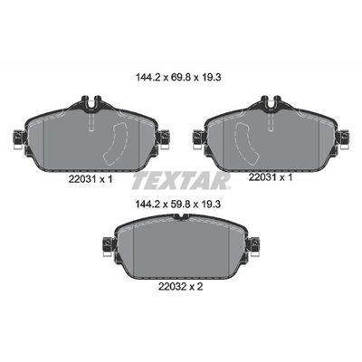 Fren Disk Balata Ön Mercedes C -Serisi Coupe (BM 205)(12.2015->)  TEXTAR 2203101
