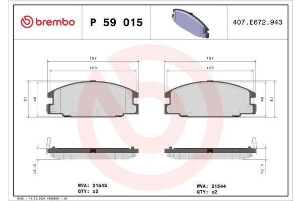 Fren Disk Balata Ön Opel Campo (1992->)  BREMBO P 59 015