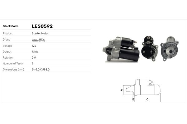 Marş Dinamosu  Peugeot 305 (11.1977->)  LUCAS ELEKTRIK LES0592