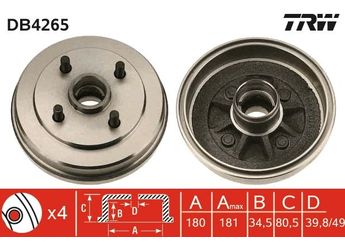 Kampana Arka Sağ veya Sol TRW DB4265  4204310010 42043 42043-10010 4204319035 42043-19035