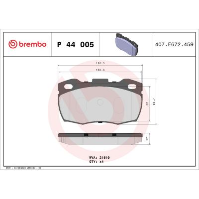 Fren Disk Balata Ön BREMBO P 44 005