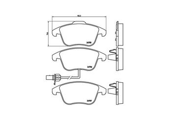 Fren Disk Balata Ön MAGNETI MARELLI 363700485113  4GD698151 8K0698151A 8K0698151F 8K0698151P L8K0698151A L8K0698151F 8K0098301F