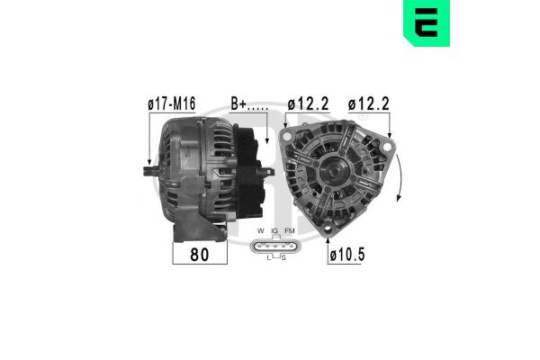 Alternatör  Mercedes G -Serisi (BM 460 / 461)(01.1979->)  ERA 209122