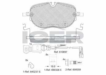 Fren Disk Balata Ön AYD 60945A  1EA698151L 1EA698151 1EA 698 151 1EA 698 151 L