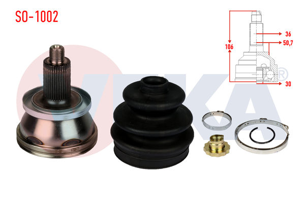 Aks Kafası Ön Dış Sağ veya Sol Volkswagen Fox (5Z1)(04.2005->2011)  VEKA SO-1002