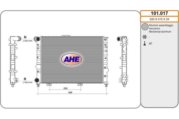 Su Radyatörü  Alfa Romeo 156 (116)(1997->)  KALE 3903031PA