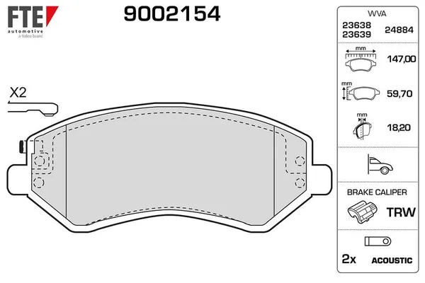 Fren Disk Balata Ön Jeep Cherokee (KJ)(2002->)  FTE 9002154