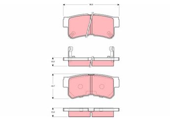 Fren Disk Balata Arka TRW GDB3258  583021CA00 583023AA20 58302-3AA20
