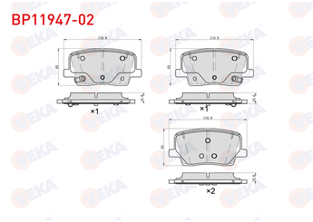 Fren Disk Balata Arka VEKA BP11947-02  