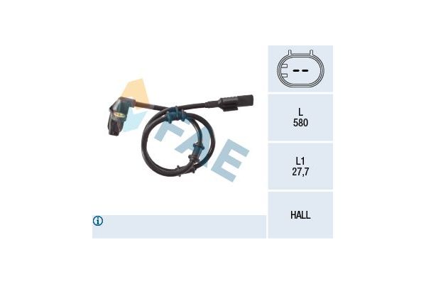 Abs Sensörü Arka Sağ Mercedes ML -Serisi (BM 163)(09.1997->)  FAE 78134