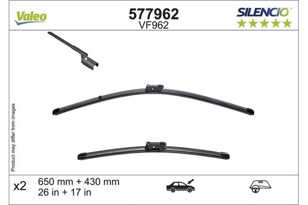 Silecek Süpürgesi Ön  650/430 mm - 26/17 inç Cupra Formentor (KM7)(08.2020->)  VALEO 577962