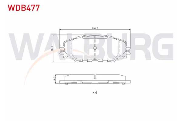 Fren Disk Balata Ön Toyota Urban Cruiser (NLP11/NSP11)(02.2009->)  WALBURG WDB477