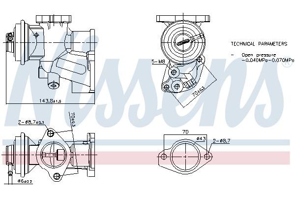 Egr Valfi  Opel Astra G 4/5 Kapı (1998->)  NISSENS 98476