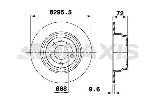 Fren Disk Ayna Arka Sağ ve Sol Volvo C70 Cabriolet (02.1999->)  BRAXIS AD0986