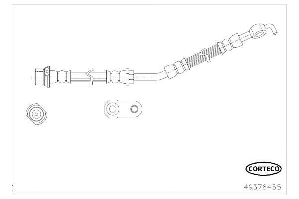Fren Hortumu Ön Sol Daihatsu Charade (XP9F)(2011->2013)  CORTECO 49378455