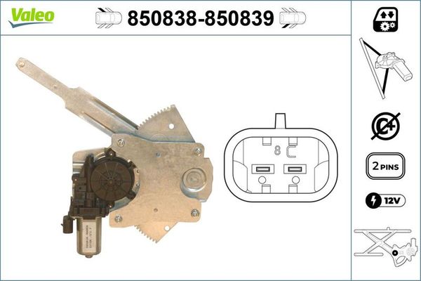 Cam Krikosu Arka Sol Opel Agila B (2008->)  VALEO 850838