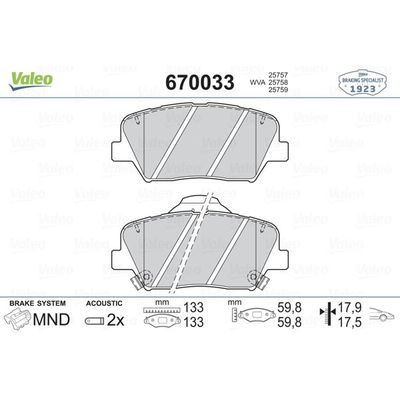 Fren Disk Balata Ön VALEO 670033