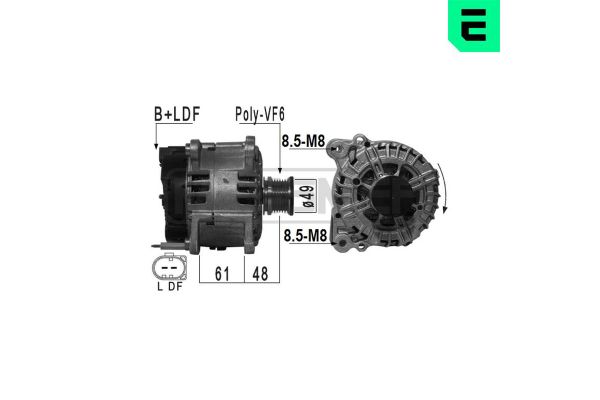 Alternatör  Volkswagen T6 Transporter P.Van/Minibüs (SG)(04.2015->2019)  ERA 209104A