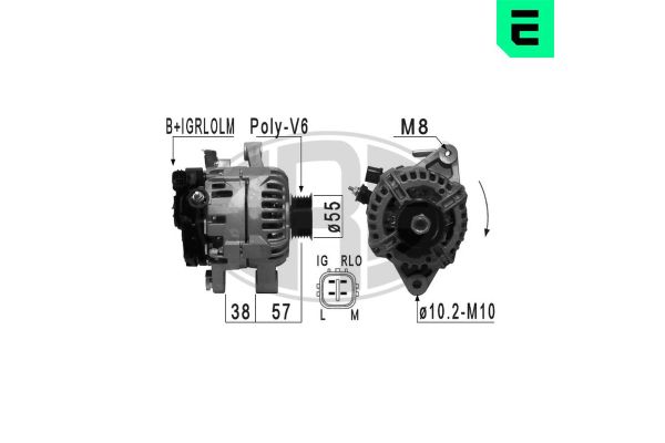 Alternatör  Toyota Yaris (KSP9/SCP9/NLP9)(2006->)  ERA 210941A