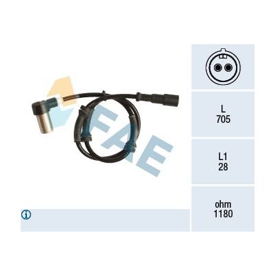 Abs Sensörü Ön Sol Renault Megane I Cabriolet (EA0)(08.1995->)  FAE 78130