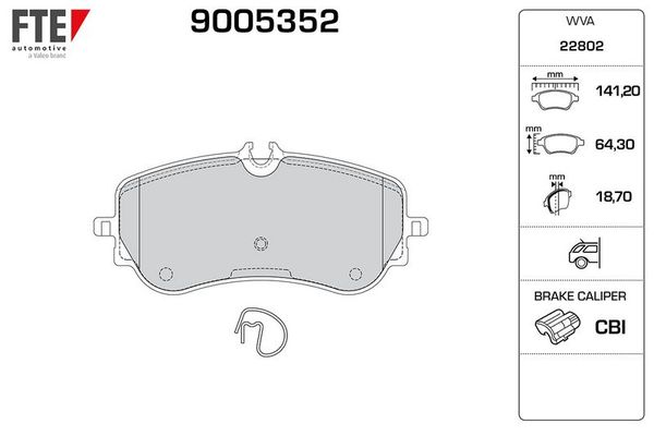 Fren Disk Balata Arka Volkswagen Crafter Grand California (SC)(01.2019->)  FTE 9005352