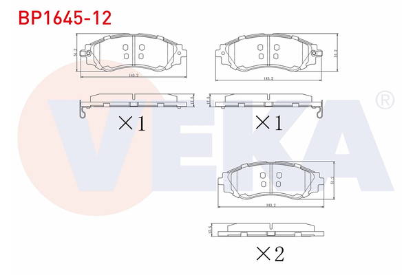 Fren Disk Balata Ön Daewoo Nubira Limousine (1997->)  VEKA BP1645-12